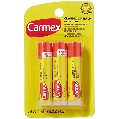 Carmex Lip Balm, Moisturizing, Original, .15 Ounce, 3 ct. (Four packs of 3)