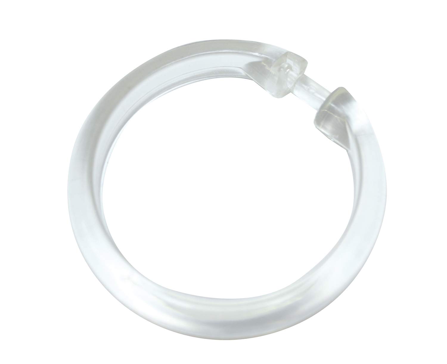 GARDINIA 10 x Transparent Plastic Curtain Rings for Curtain Rods and Tension Rods with Inner Diameter 48 mm