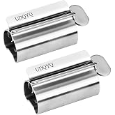 Toothpaste Squeezer - Metal Tube Squeezer Stainless Steel Tube Wringer UDQYQ Toothpaste seat Holder Stand (Silver)