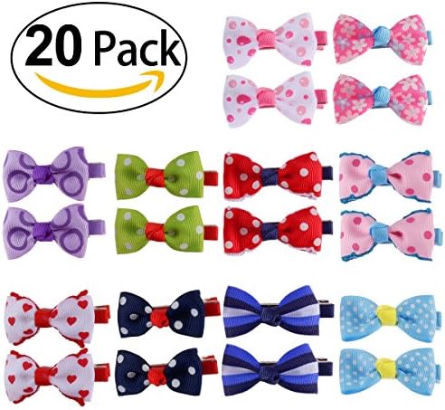 Angelababy 20Pcs Hair Bows Band Boutique Alligator Clip Grosgrain Ribbon For Girl Baby Kids