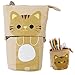 iSuperb Standing Pencil Pouch Pencil Case Cute Cat Telescopic with Zipper Canvas Kwaii Cartoon Pencil Bag Stationery Box for Kids Girls Boys School Supplies 7.5 x 4.9 x 3.0inch/4.1x 3.0inch