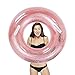 XP-Art Large Transparent Inflatable Tube Swim Tube Glitter Swim Ring Raft Durable Round Summer Pool Float Inflatable Swim Inner Tube for Summer Swim Pool Thicken (Pink) (120CM - Swim Ring)