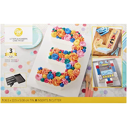 Wilton Letters and Numbers Adjustable NonStick Cake Pan Set, 10Piece