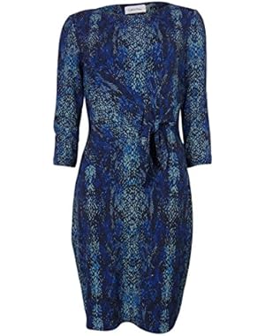 Calvin Klein Women's Animal Print Knotted Jersey Dress