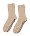 Silverts Men’s and Women’s Diabetic Gripper Non Skid Hospital Slipper Socks for Seniors - Adaptive Clothing Gift for Elderly - Soft Warm Fuzzy Grip Slip Resistant - Beige XL