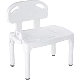 Carex Universal Tub Transfer Bench, Bath Seat with Backrest, Shower Chair for Elderly and Disabled, Transfer Bench &amp; Shower Seat for Bathtub with Adjustable Legs, Converts to Right or Left Hand Entry