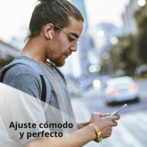 - Showy Auriculares Bluetooth con cápsula, diseño ergonómico, Sonido equilibrado y Comodidad óptima, fantasía Dotted Elegance