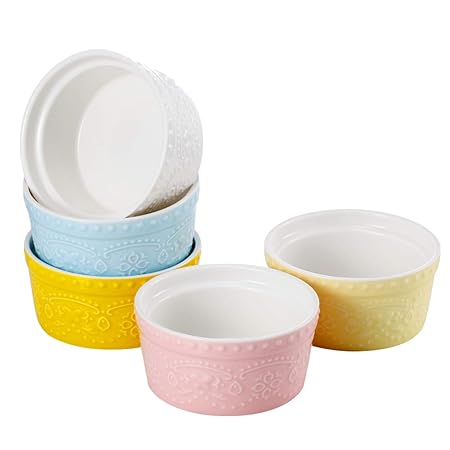 Sumerflos 6 oz porcelana Ramekins, Souffle Platos – para hornear ...