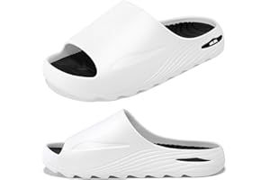 HMLHML Mens Recovery Slides - Orthotic Arch Support Sandals for Plantar Fasciitis,Comfortable Cushioned Sport Slides with Open Toe, Reduces Foot & Joint Stress, Size7-13