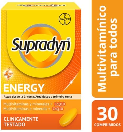 Energy 30 Comprimidos con 13 vitaminas, 9 minerales y Coenzima Q10