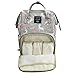 Waterproof Diaper Bag Backpack Multi-Function Large Capacity Travel Backpack Nappy Bags for Baby with Unicorn Cloud Star Pattern (Gray)