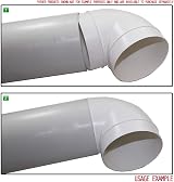 Kair 100mm 4in Ducting 90 Degree Elbow White Plastic Fit Inside 100mm Pipe view 3