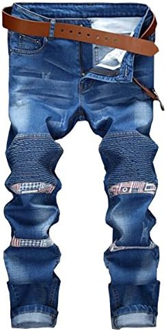 Men's Skinny Slim Fit Zipper Stretch Straight Leg Fashion Jeans Pants US 29