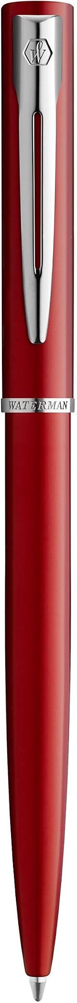 Waterman Allure Ballpoint Pen Red Lacquer Medium Point Blue Ink Gift Box