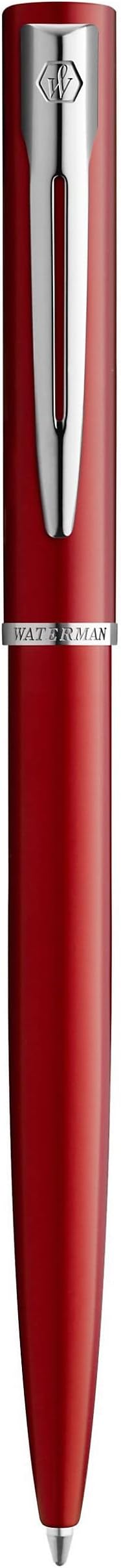 Waterman Allure Ballpoint Pen Red Lacquer Medium Point Blue Ink Gift Box