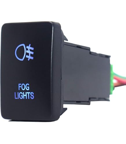 thumbnail interactive-video image 1 of Dual Push LED Backlit Switch For Toyota 4Runner, Tacoma, Tundra – Blue/Green Light, Fits 1.54"x0.83" Slot 1 of 11