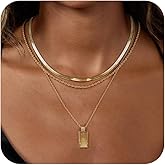 YOIHUR Layered Gold Necklaces for Women,14K Gold Plated Dainty Stackable Stack Choker Necklaces for Women Trendy Layering Pendant Chain Necklace Set Gold Jewelry for Women Gifts