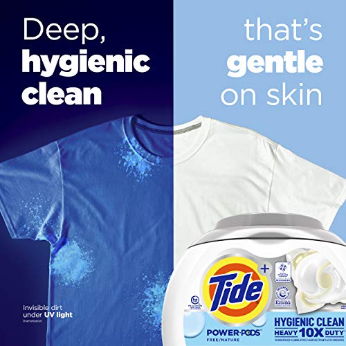 Tide Hygienic Clean Heavy Duty 10x Free Power Pods Liquid Laundry Detergent, White, Unscented, 41 Count