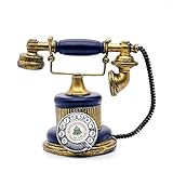 1Pack Antique Telephone Creative Retro Decorative Phone Resin Rotary Dialing Telephone Decorating Cafe Bar Window Decoration Home Decoration Props (Blue)