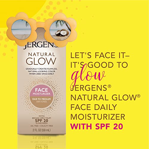 Jergens Natural Glow Self Tanner Face Moisturizer, SPF 20 Facial