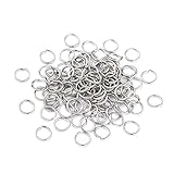 Kissitty 2000Pcs 6mm Stainless Steel Open Jump Rings Connectors 0.8mm Thick Chainmail Making Jewelry Findings