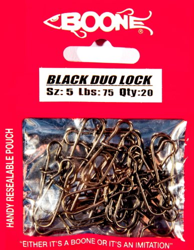Boone 5 Way Black Duo-lock Snaps, 75-Pound