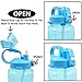 QuiFit Gallon Sport Water Bottle with Drinking Straw and Motivational Time Marker BPA Free Reusable 64/128 oz Large Capacity Ensure Your Daily Water Intake(Light Blue 128 oz)