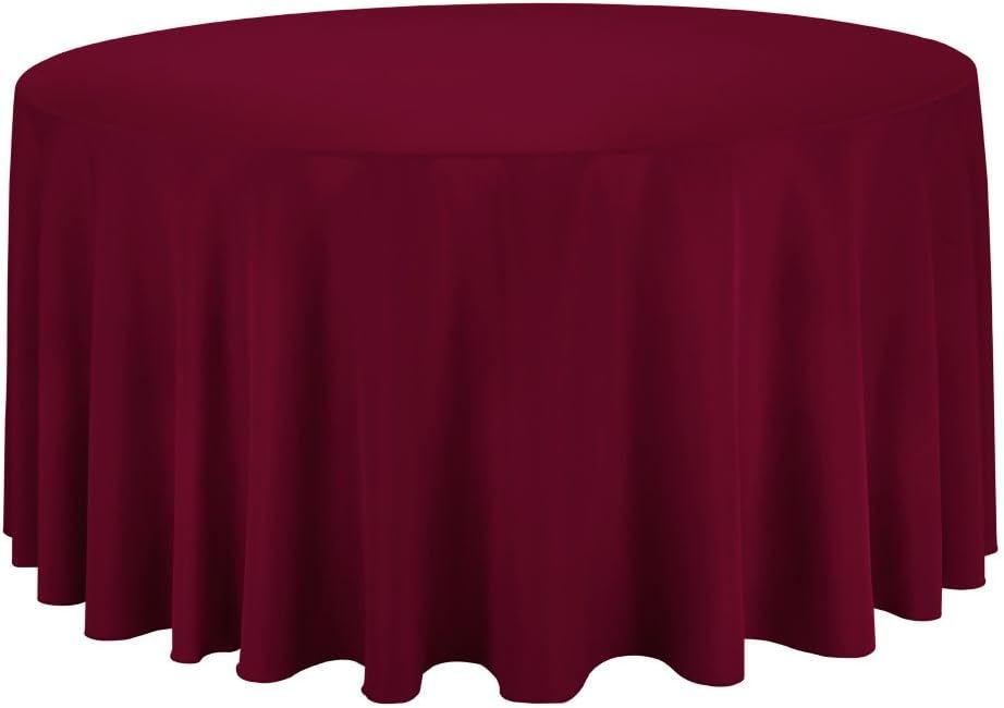 Best burgandy table cloth round