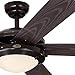 Westinghouse 7224200 Comet Indoor Ceiling Fan with Light, Matte Black 7787900 Four Speed Black Ceiling Fan Remote Control with Backlit Buttons