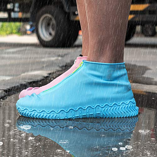 image for CHUHUAYUAN Waterproof Silicone Shoe Covers, Reusable Foldable Not-Slip