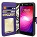 LG Fiesta LTE Case, LG X Charge Case, LG X Power 2 Case, TAURI [Stand Feature] Wallet [PU Leather] Protective Case Flip Cover for LG Fiesta LTE/LG X Charge/LG X Power 2 - Purple