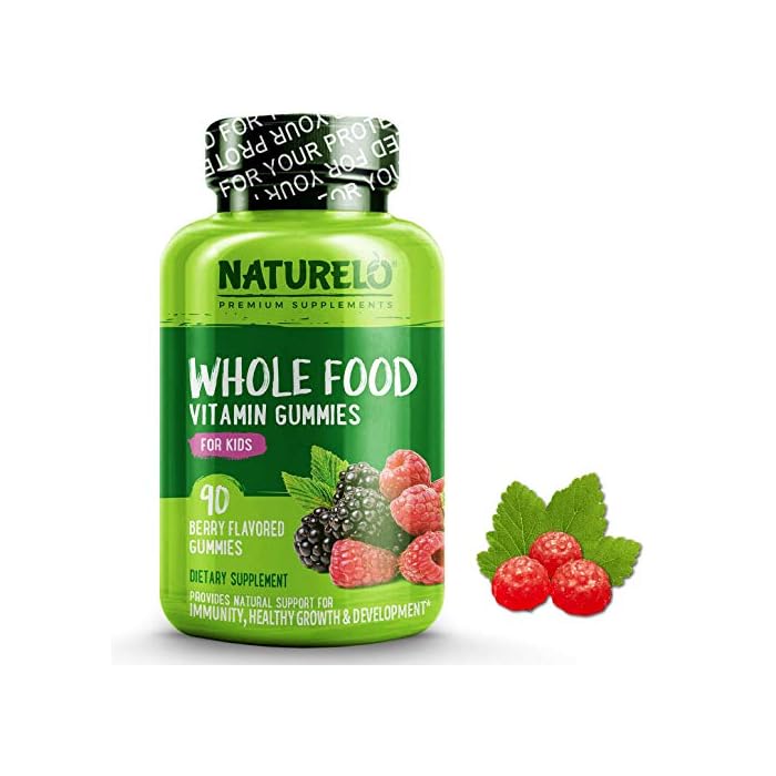 NATURELO Whole Food Vitamin Gummies for Kids - Chewable Gummy Multivitamin for Children - Non-GMO - with Vitamins…