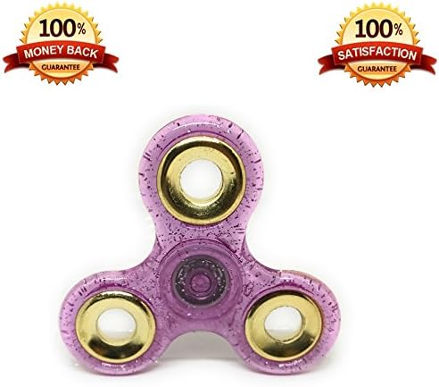 New 2017 Glitter Fidget Spinner Toy Stress Reducer | Fidget Toy With Premium Hybrid Ceramic Bearing | Adhd Fidget Toys | Smooth Surface Fidget Toy Spinner (Pink Glitter)