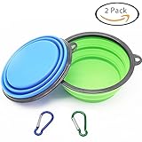 Large Size Collapsible Dog Bowl, Silicone Pet Travel Bowl for Dog Cat Food & Water, Foldable Expandable Cup Dish for Pet Cat Food Water Feeding Portable Travel Bowl Free Carabiner(L)