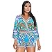 Women's Summer V Neck Floral Print Crop Top Short Pants Jumpsuits Rompers 2 Piece Outfit Blue