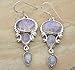 Genuine Rainbow Moonstone 925 Sterling Silver Overlay Handmade Fashion Earrings Jewelry