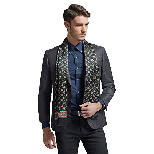 Hip Mall 100% Double Layer Long Charmeuse Satin Silk Scarf Cravat Fashion Men Neckerchief