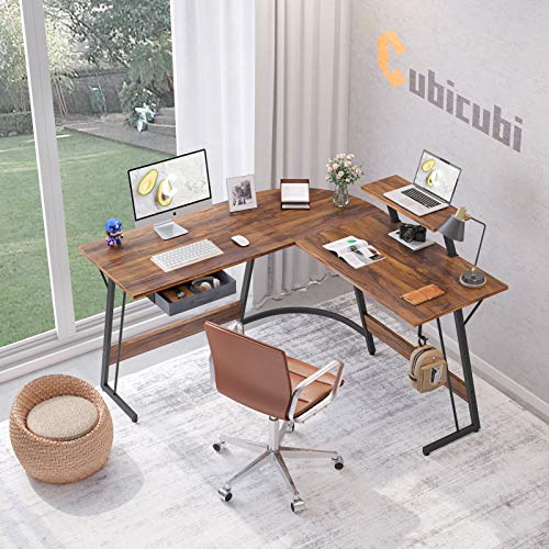 CubiCubi L Shaped Gaming Desk, 51.2" Home Office Gaming Desk, Corner