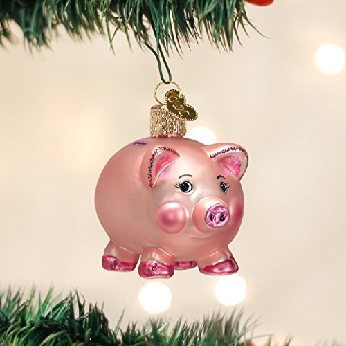 Old World Christmas Piggy Bank Glass Blown Ornament
