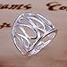 Hot Style Noble Jewelry 925 Silver Plated Fashion Women Ring Thumbs Skeleton Size 8