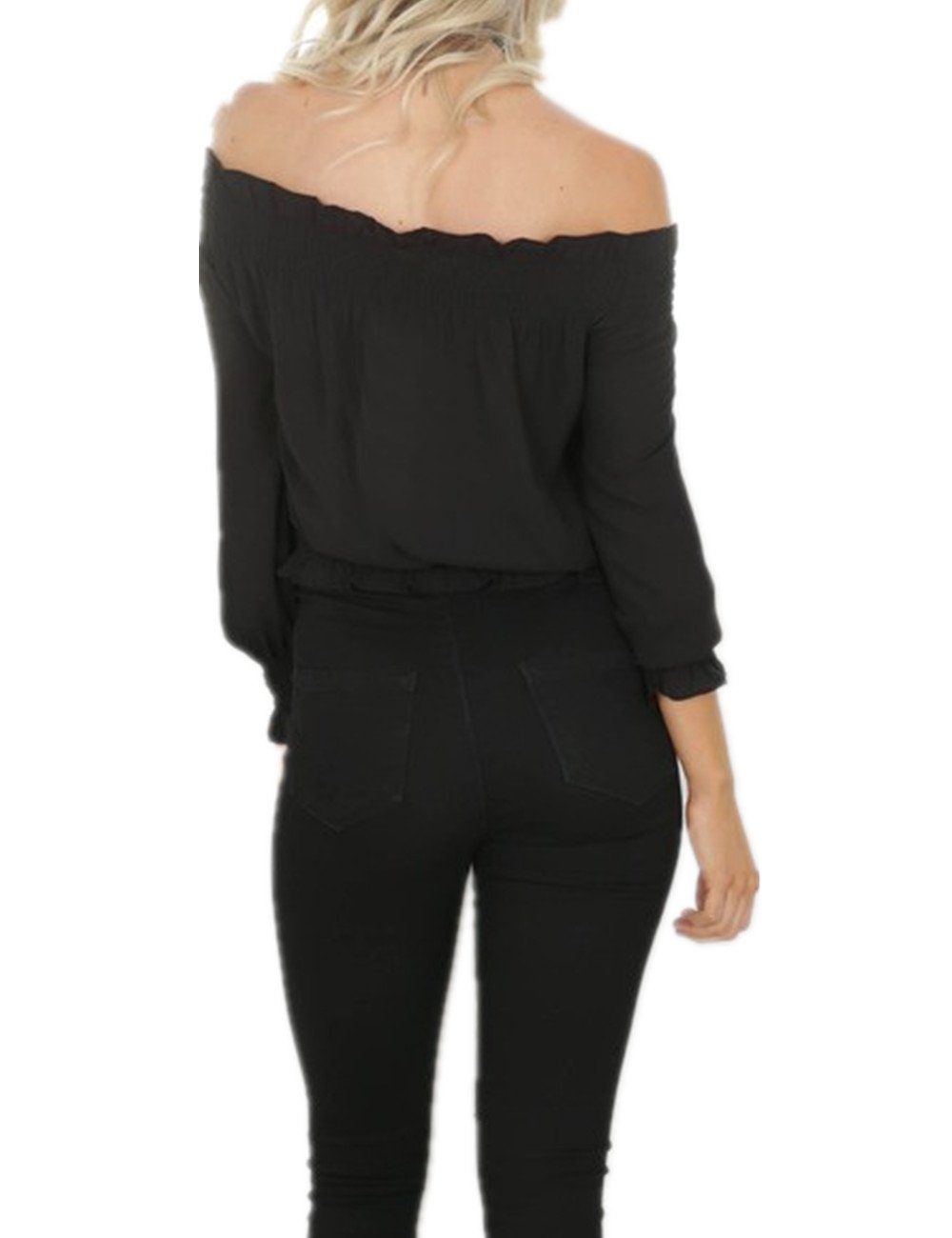 Women\'s Off Shoulder Crop Tops Blouses Lettuce Trim Casual Shirts New Summer Cold Silk Tunic