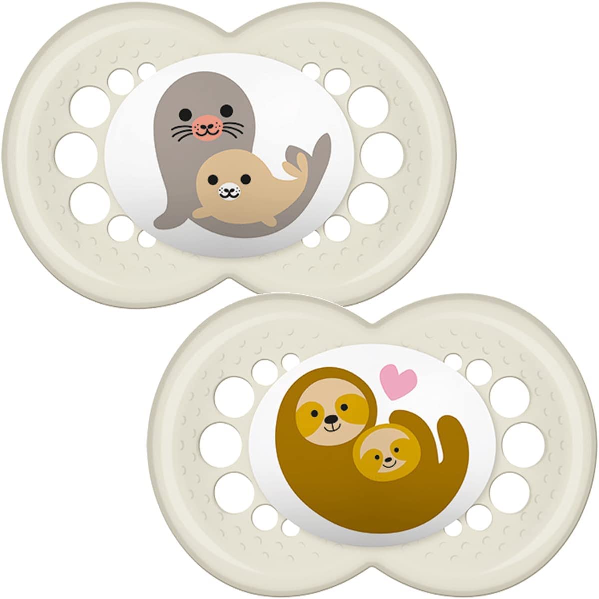 MAM Original Soothers 12+ Months (Pack of 2), Baby Soothers with Self Sterilising Travel Case, Newborn Essentials, Unisex (Designs May Vary)