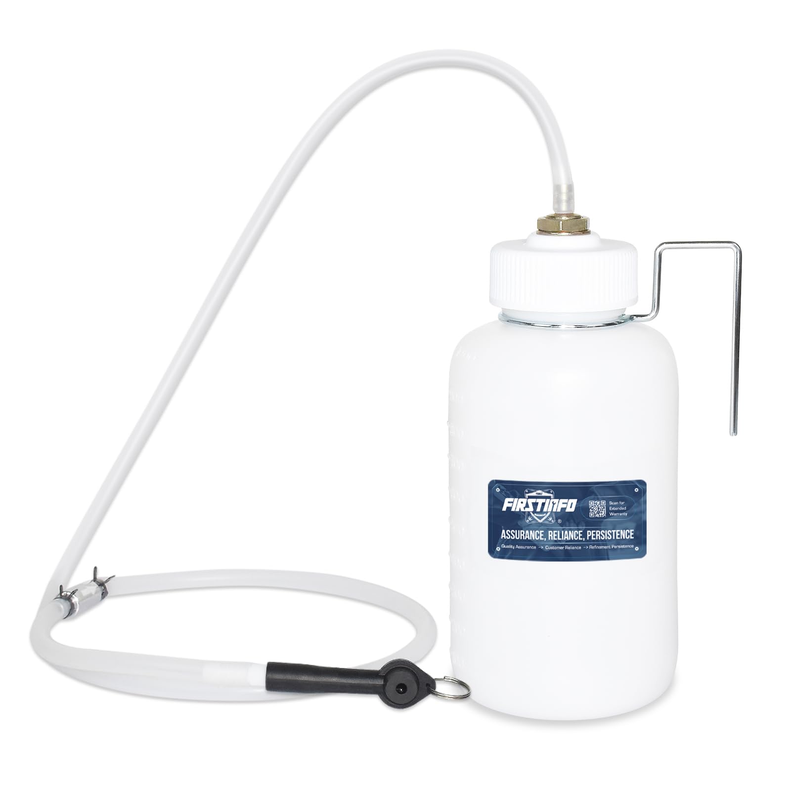 FIRSTINFO A1156H 1L Brake Service Brake Fluid Bleeder Bottle with Non-Return Check Valve + Hook Fixed