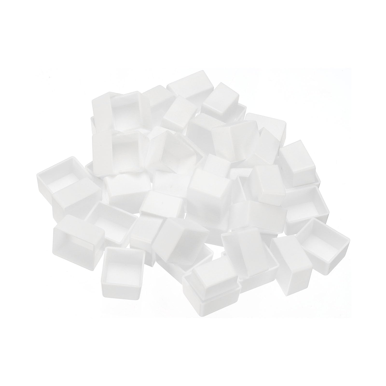 PATIKIL 2ml Watercolor Pans, 48 Pack Empty Half Pans Plastic Watercolor Tins for Watercolor Oils Acrylic Painting Travel Tin Case Palette Style 1, White