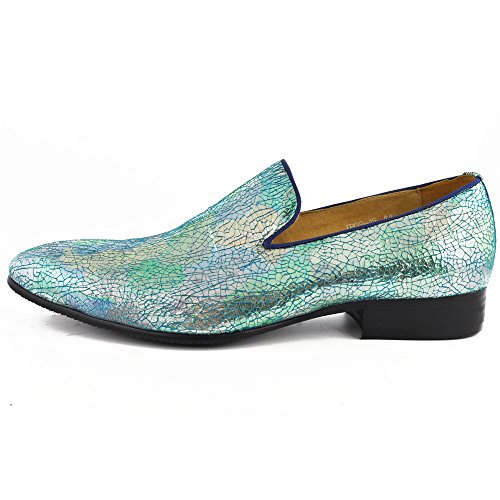 Fulinken Leather Colorful Printing Business Dress Slip-on Loafer Men Shoes (11)