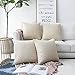 Home Brilliant Linen Pillow Covers 18x18 Set of 2 Burlap Decorative Beige Throw Pillows Cover for Couch Living Room, 18 x 18 inches, Light Linen