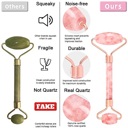 Face Jade Roller Gua Sha Set Facial Natural Stone Massager Anti-Aging Roller Body Eyes Neck Lymphatic Drainage Tool… - Image 3