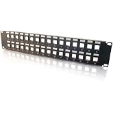 C2G 03860 32-Port Blank Keystone/Multimedia Patch Panel, Black