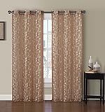 Set of 2 Panels 76"Wx84"L -Royal Tradition - THALIA - RUST - Embroidered Grommet Curtain, 38-Inch by 84-Inch each Panel. Package contains set of 2 panels 84 inch long.