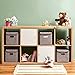 EZOWare 4pc Large Storage Basket Bins with Lid, Linen lidded Fabric Folding Cubes Containers - Gray, 9.8 x 9.8 x 9.8 inches